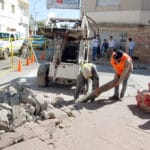 Realizan trabajos de bacheo con hormigón