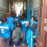 Barrios de Pie se manifestó en la sede del Ministerio de Trabajo de la Nación