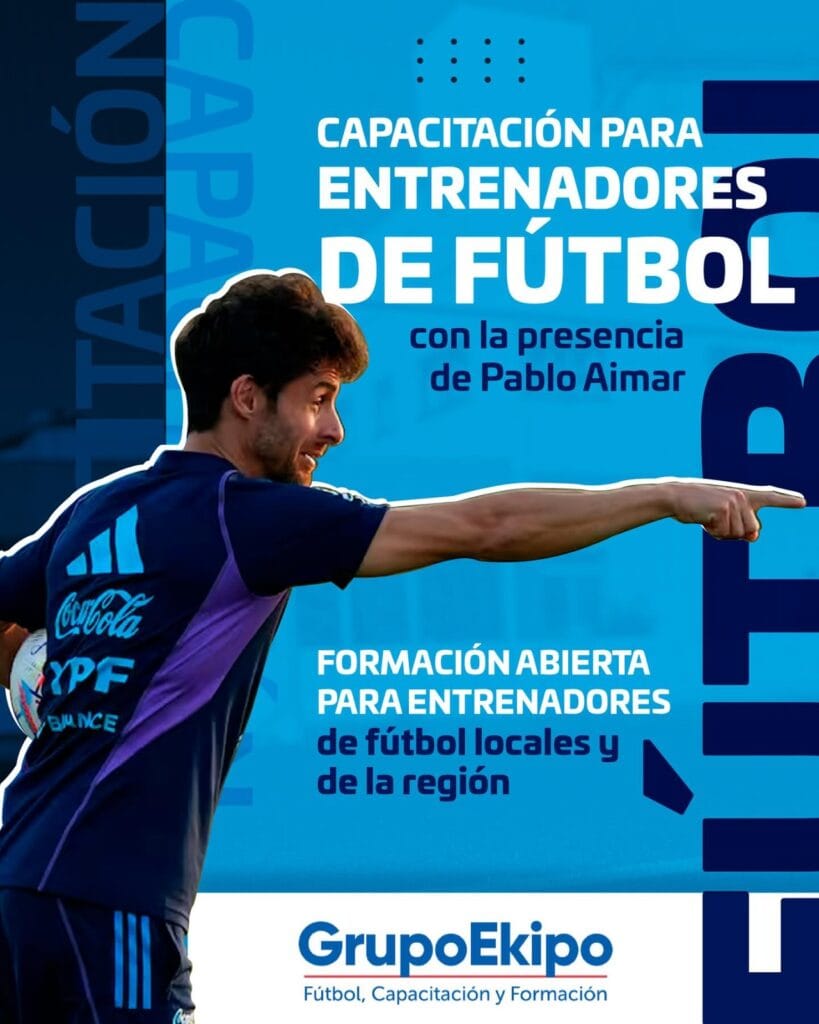 Con la presencia de Pablo Aimar, integrantes del cuerpo técnico de la selección juvenil realizarán una capacitación para entrenadores de fútbol