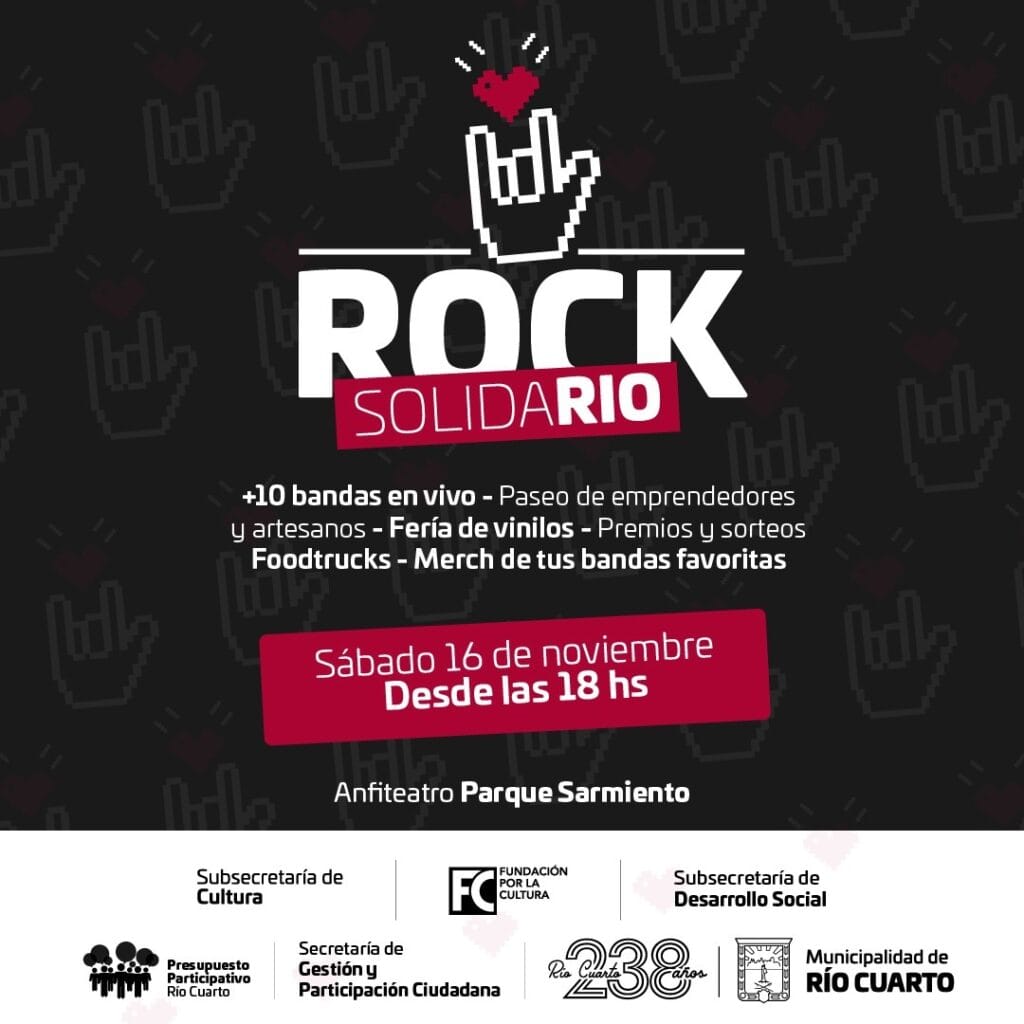 Presupuesto Participativo: llega un festival de rock solidario a beneficio de los comedores de la ciudad
