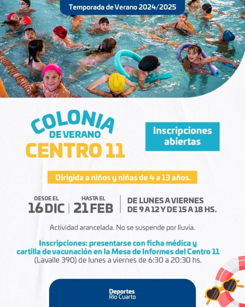 Abrieron las inscripciones para las Colonias de Verano 2024/2025 de Deportes Río Cuarto