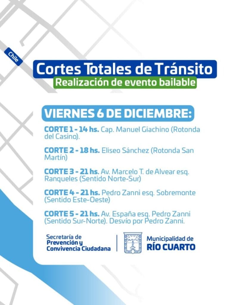 CORTES TOTALES DE TRÁNSITO POR EVENTO BAILABLE