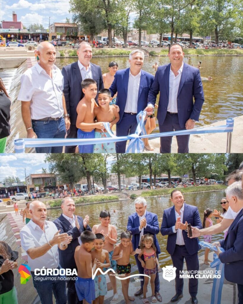 Llaryora inauguró el Azud del Río Panaholma y firmó el inicio de obra de la Sede Universitaria en Mina Clavero