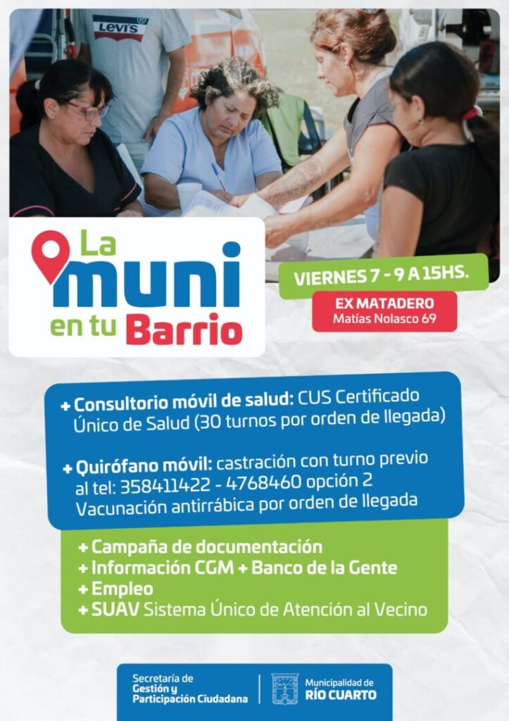 La Muni en Tu Barrio llega mañana al Ex Matadero