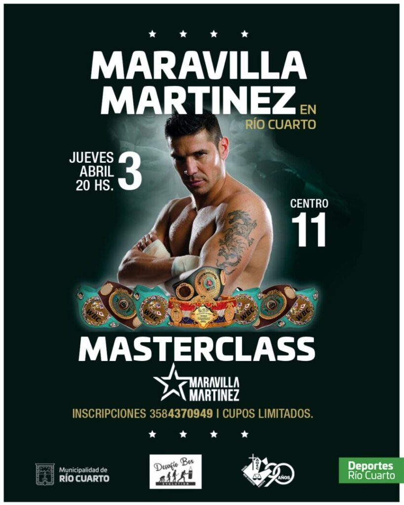 Sergio ‘Maravilla” Martínez dictará una masterclass de boxeo en el Centro 11