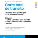 Corte total en el cruce de A005 y 8 por obras de la autovía
