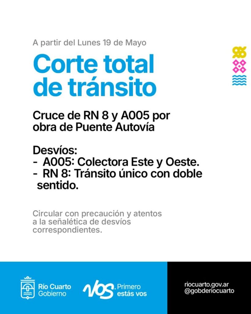 Corte total en el cruce de A005 y 8 por obras de la autovía