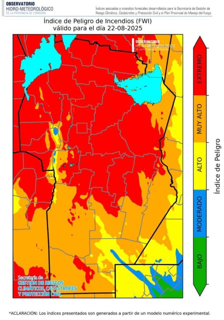 El riesgo de incendios es extremo