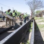 Las Ferias: la obra de cordón cuneta avanza en un 75%