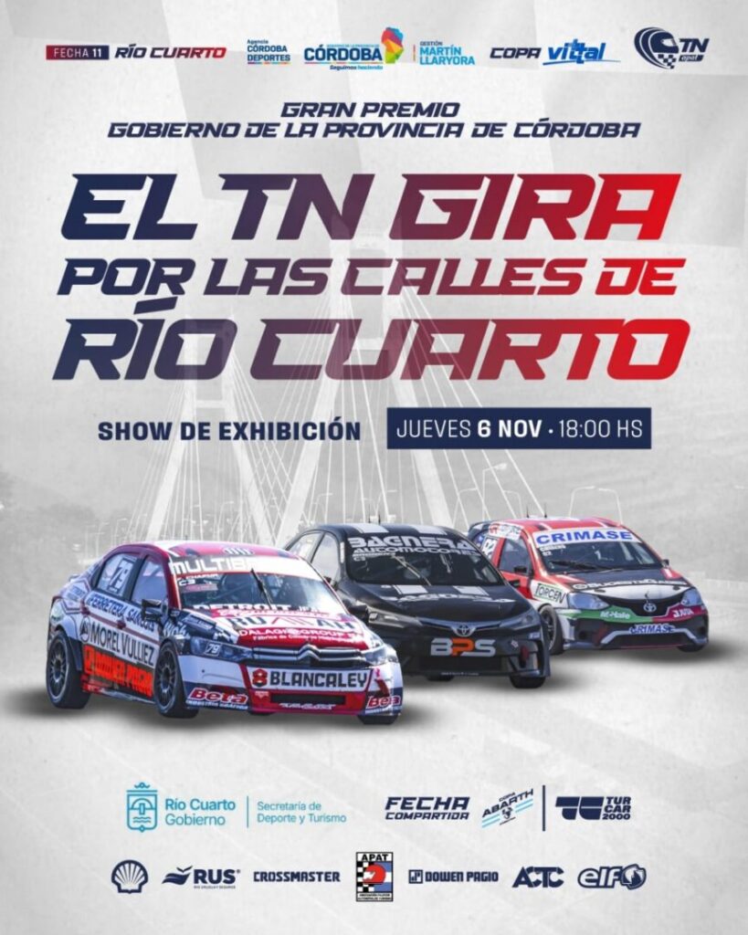 Antes de la carrera, el rugir del TN APAT se sentirá en el centro de Río Cuarto