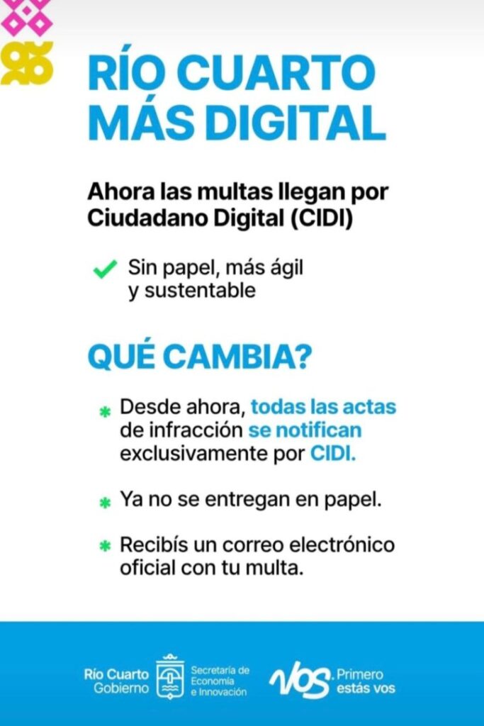 A partir de ahora las notificaciones de tus multas llegan por CIDi