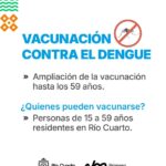Prevención del dengue: sigue abierta la vacunación para personas de 15 a 59 años