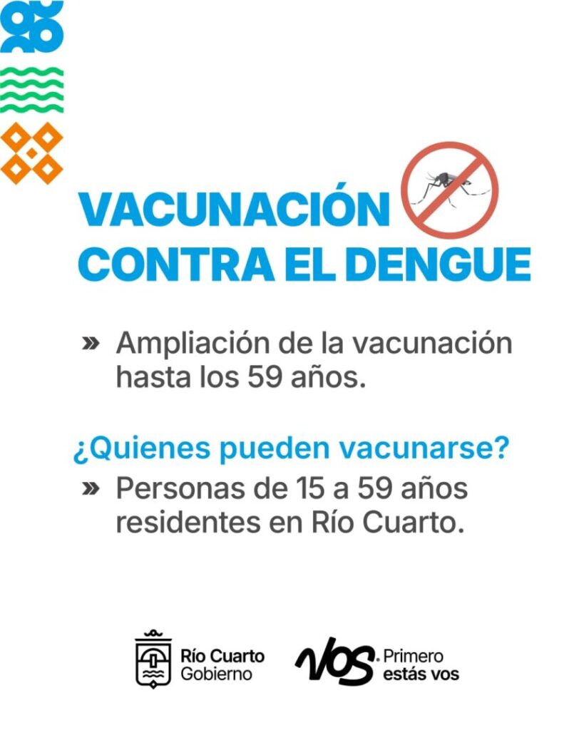 Prevención del dengue: sigue abierta la vacunación para personas de 15 a 59 años