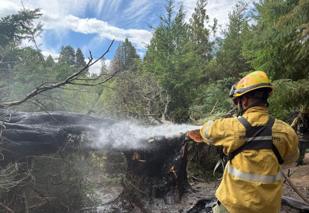 Cuarto día en Chubut: Bomberos cordobeses aseguraron perímetros entre Epuyén y El Maitén
