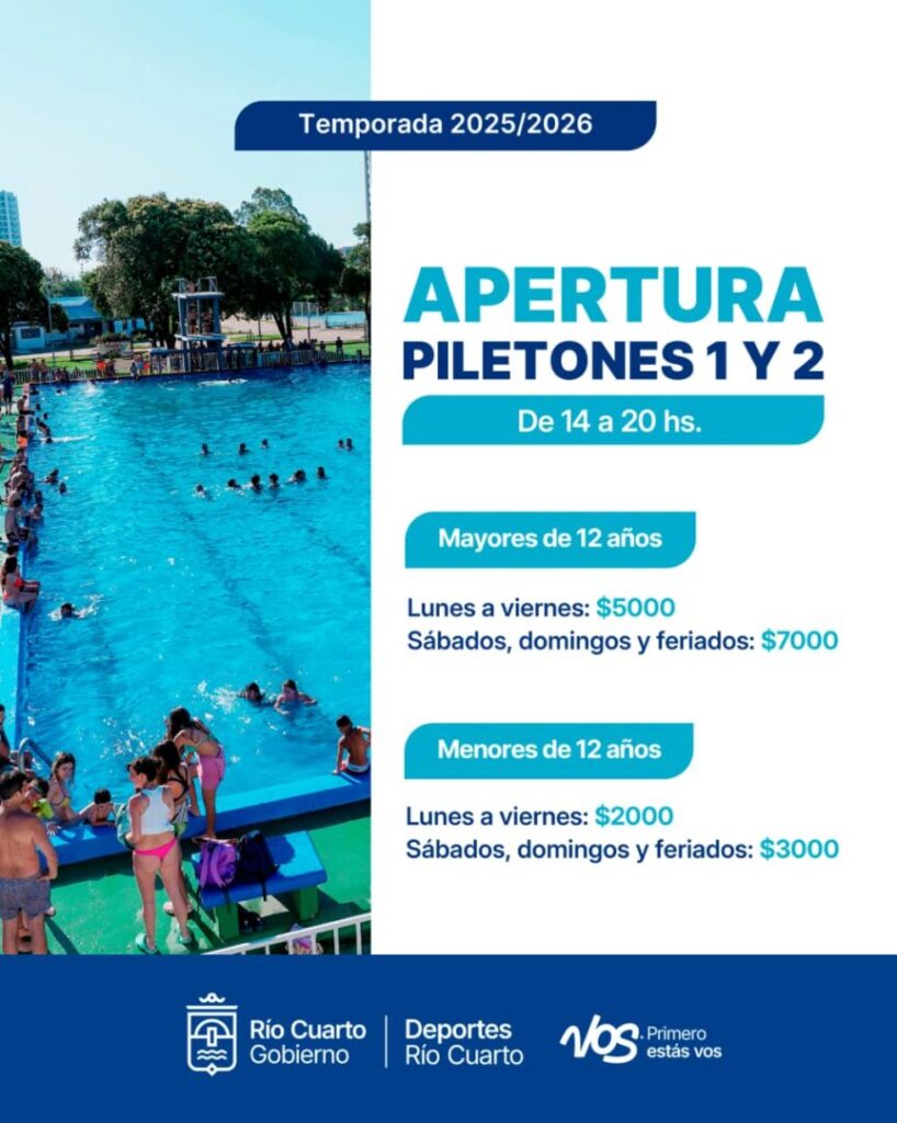Los piletones municipales: una opción para disfrutar el verano en Río Cuarto