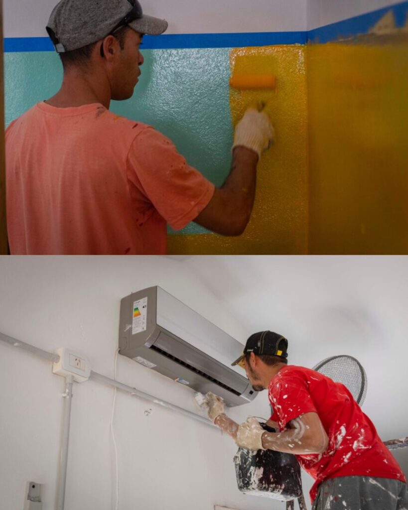 Siguen los trabajos en los jardines con intervenciones en pintura y arreglos en general