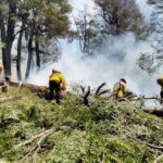 Chubut: Con lluvias aisladas y temperaturas más bajas, sigue el trabajo de bomberos cordobeses