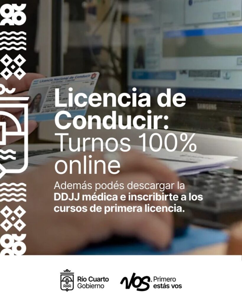 Río Cuarto incorpora un nuevo sistema de turnero online para licencias de conducir