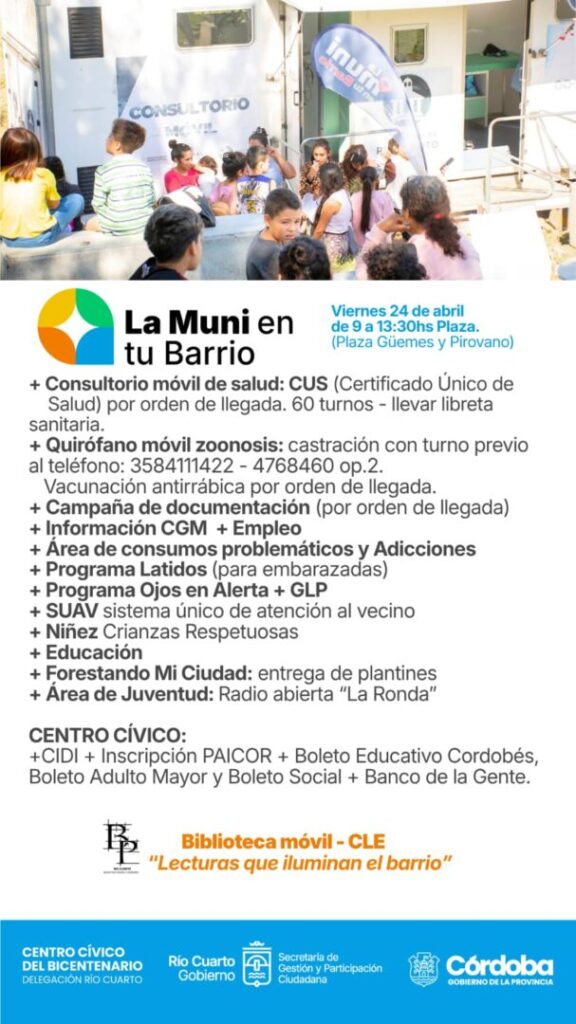 “La Muni en tu Barrio” llega a Plaza Güemes con múltiples servicios para la comunidad