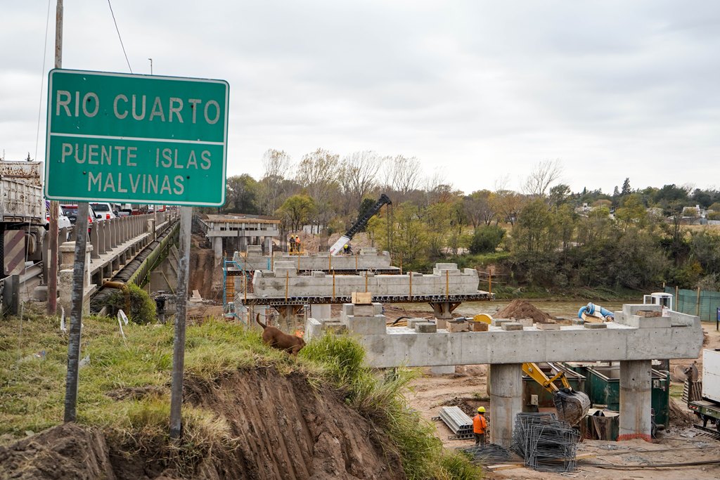 Circunvalación Río Cuarto: Avanza la duplicación del puente Islas Malvinas