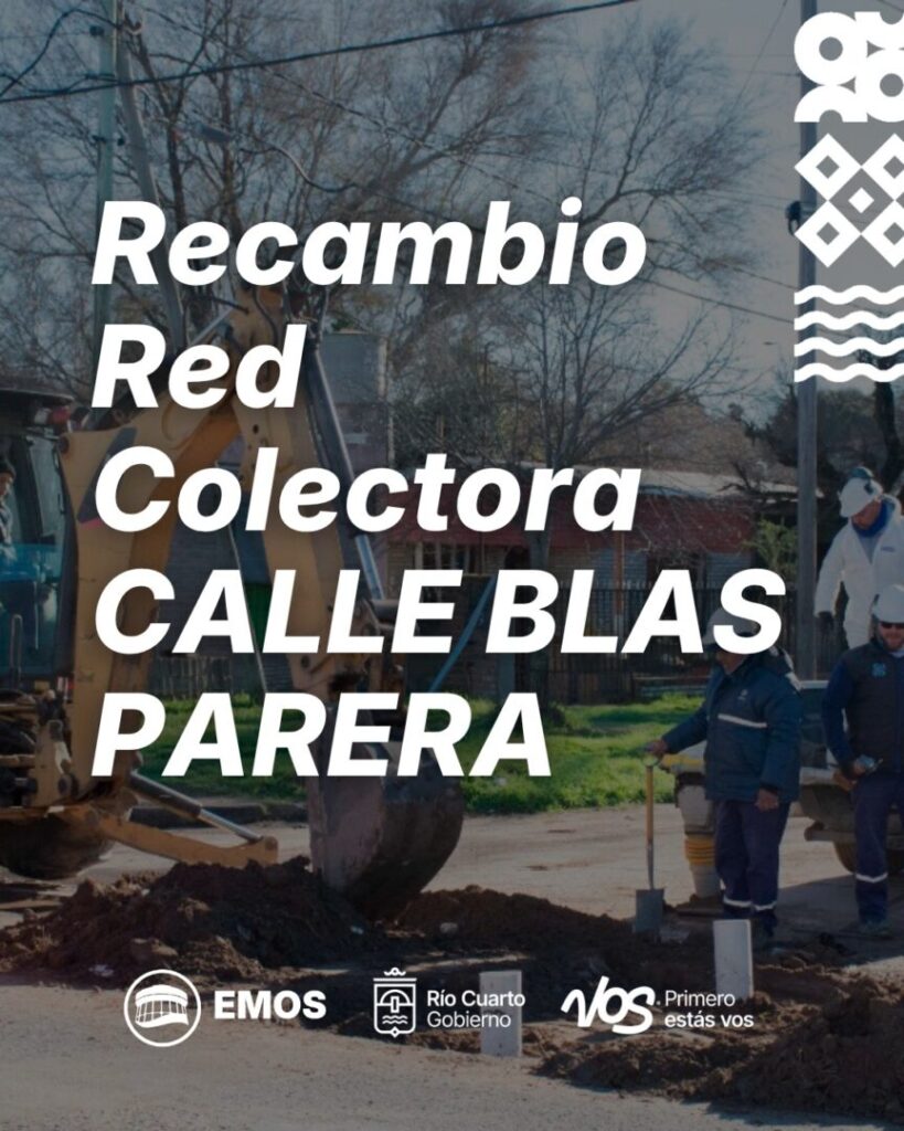 EMOS: Se realizará el recambio de la red colectora de calle Blas Parera