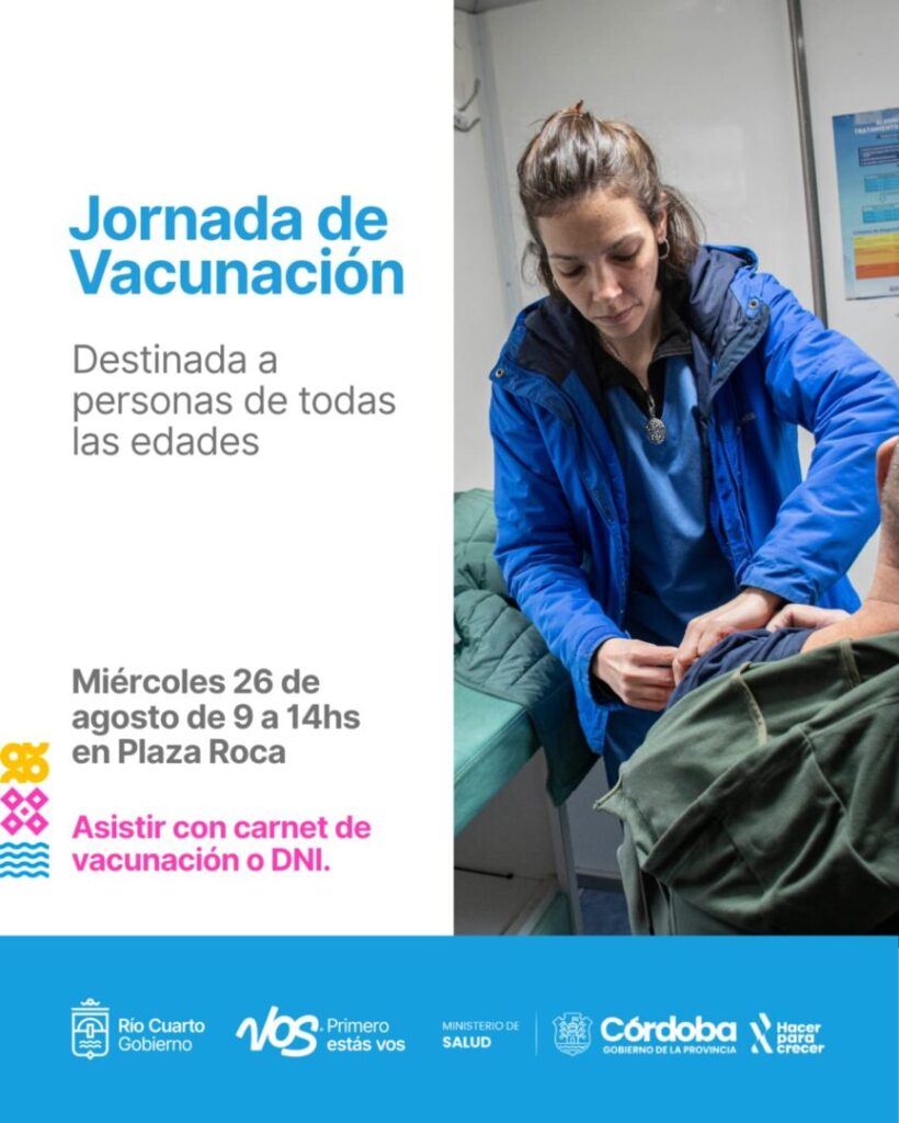 Municipio y Provincia realizarán una jornada de vacunación para todas las edades en Plaza Roca