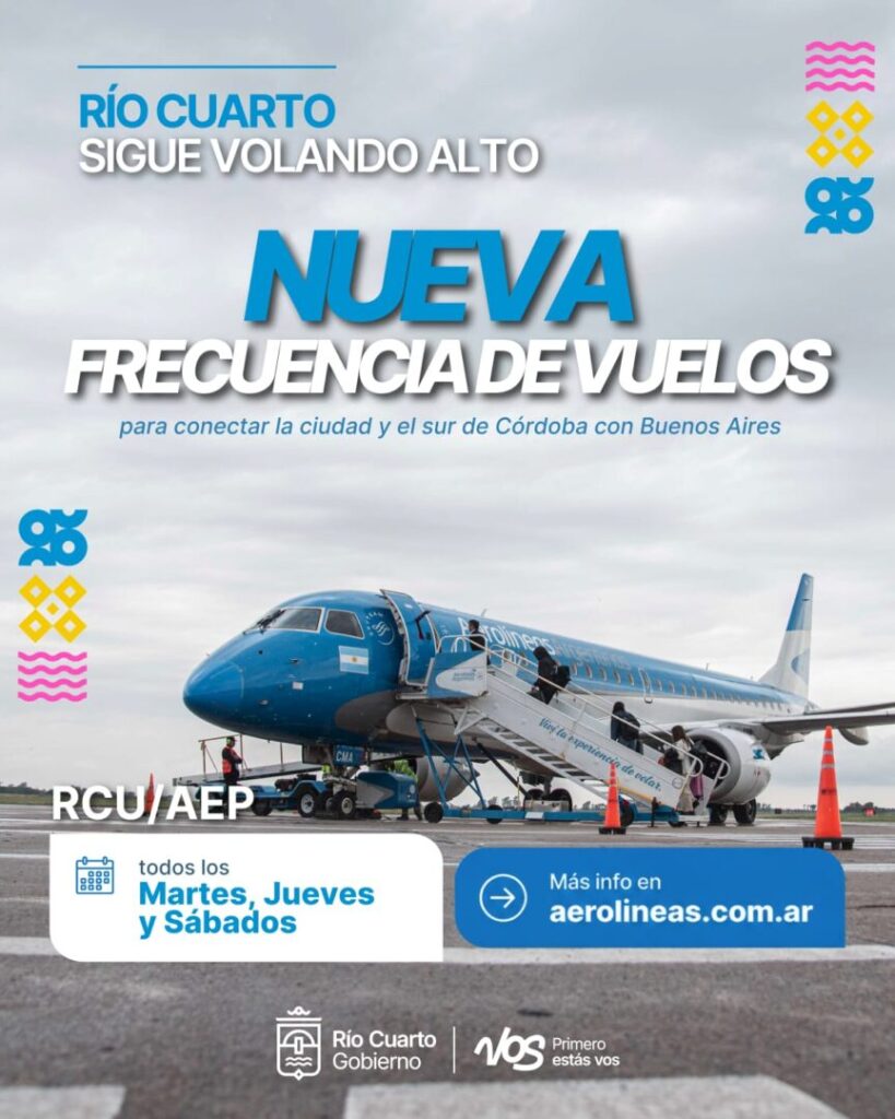 Rio Cuarto mantiene sus vuelos.